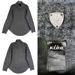 Kuhl Sweater Sienna Women's Size Large L Gray Ribbed Chunky Turtleneck Stretch